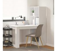Writing Desk White 122x67x145cm Engineered Wood 2 Shelves Modern Minimalist Home