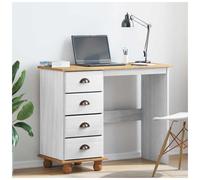 vidaXL Writing Desk ASKIM White 95 x 40 x 75 cm Solid Pine Wood