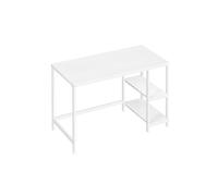 Writing Desk with 2 Shelves on Left or Right, Maple White / 60 x 120 x 76 cm