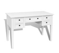 Writing Desk with 5 Drawers White Home Office Laptop Table Workstation vidaXL