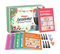 Writing Exercises for Children, Reusable Writing Book with Grooves, Handwriting Exercise Book with Pen Handles, for , Preschool, Homeschool, Girls, Nursery Tracking Children