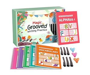 Writing Exercises for Children - Sketchbook with Grooves - Writing Practice Book with Handles - for Preschool, Kindergarten and Early Childhood Children