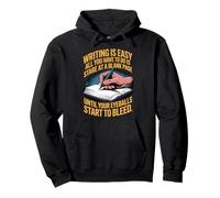 Writing Is Easy Poets Journalist Typewriter Book Writer Pullover Hoodie