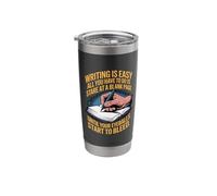 Writing is Easy Poets Journalist Typewriter Book Writer Stainless Steel Insulated Tumbler