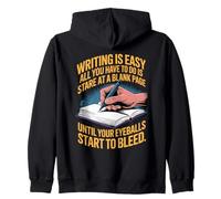 Writing Is Easy Poets Journalist Typewriter Book Writer Zip Hoodie