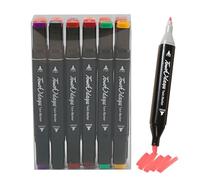 Writing Marker, Student Marker, 12 Piece Double-Tip Marker Pen Quick Drying Ink Marker, Permanent Marker for School Supplies Multicolor Resist
