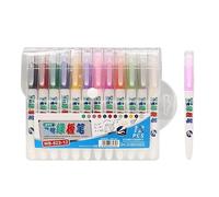 Writing Markers Wet Erase 12 Pack, Multicolor Chalk Marker Set with Storage Case for Classroom Lessons, Meetings, and Home Notes Wet Wipe Board Markers Classroom Board Pens Teacher Writing Green Chalk
