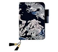 Writing Notebook Notepad Journal Crane Dragon Creativity Pattern Fabric Material Envelope Notebook A5 A6 Grid Blank Line Page Carry Bookmark Strip Design Notepad Work Journal(A5 3,Line core pages)