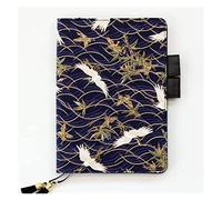 Writing Notebook Notepad Journal Crane Dragon Creativity Pattern Fabric Material Envelope Notebook A5 A6 Grid Blank Line Page Carry Bookmark Strip Design Notepad Work Journal(A5 1,Grid core pages)