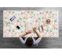 Writing Pad for Desk 120x60 cm PVC Vinyle Decor for Office and Home Easy Clean Non-Slip for Keyboard and Mouse Waterproof Scratch-Resistant Protection and Decoration - Watercolor Flowers
