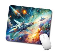 Writing Pad Sci-fi Spaceships Fighting in Space Watercolor Mouse Pad Home