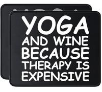 Writing Pad Yoga And Wine Because Therapy Is Expensive Theme Desk Pad Home