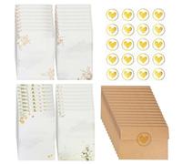 Writing Paper and Envelopes Set - 32 Sheets & 16 Self-Sealing Envelopes, Premium Floral Stationery Set for Letters, Vintage Letter Writing Set, Printer Friendly Letter Paper for Pen Pals, Invitations