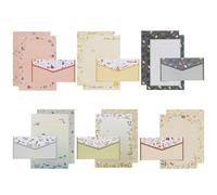 Writing Paper and Envelopes Set, 54 Pcs A5 Floral Animal Writing Paper and Envelopes, Including 36Pcs Cute Stationary Lined Writing Paper and 18Pcs Envelopes, Letter Set for Office, Home, School