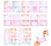 Writing Paper and Envelopes Set with Adhesive Dot, 60 Sheets Floral Letter Paper and 30 Envelopes, 8.5 x 11 Inch Lined Writing Stationery Kit for Mother's Day Wedding Religious Spring Invitation(A)