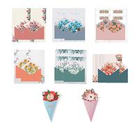 Writing Paper and Envelopes Sets, 24 Pcs Special Flower Design Writing Stationery Paper with 12 Envelopes and 2 Greeting Card, Vintage Letter Set for Invitation Gifts Thanksgiving Christmas Cards