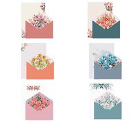 Writing Paper and Envelopes Sets, 24 Pcs Writing Stationery Paper with 12 Pcs Envelops, Flower Design Letter Writing Paper and Envelopes, for Writing Invitations to Events, Wedding Invitations(6 Sets)