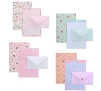 Writing Paper and Envelopes Sets,36 PCS Letter Writing Set with 24 Lined Sheets & 12 Matching Envelopes A5 Floral & Cute Animal Stationery for Letter Writing Thank You Notes Invitations