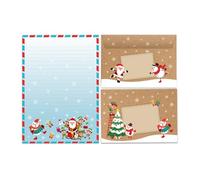 Writing Paper Set Christmas Motif Santa Claus Blocks Envelopes Children's Motif for Girls Boys Christmas Writing Paper (A5 Pad with 25 Sheets + 15 Envelopes)