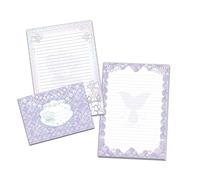 Writing Paper Set with 2 Writing Pads and 25 Envelopes for Girls Mermaid Purple (1 Pad Colourful and 1 Pad for Colouring A5 with 25 Sheets Each + 25 Envelopes)