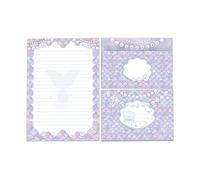 Writing Paper Set Writing Pad Lined with Envelope for Girls Kids School Mermaid Purple (1 Pad A5 with 25 Sheets + 15 Matching Printed Envelopes)