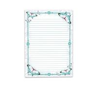 Writing Paper Writing Pad Lined for Colouring for Girls Kids School Butterflies Flowers (1 Pad A4 with 25 Sheets)
