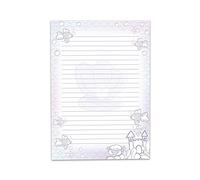 Writing Paper Writing Pad Lined for Colouring for Girls Kids School Mermaid Purple (1 Pad A4 with 25 Sheets)
