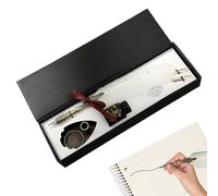 Writing Pen and Ink Set - Vintage School Stationery | Note Taking Pens for Writers, Authors, Readers, Painters, Students, Teachers, Journalkeepers, Collectors,