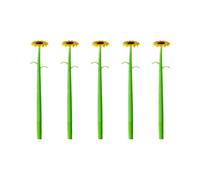 Writing Pens 5 Piece, Gel Pen Set with Green Pen Bodies and 20.5Cm / 8.07Inch Length for School Notes, Journaling, and Desk Writing Flower Gel Pens Note Taking Journaling Green Bodies School Desk Set