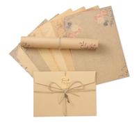 Writing Stationery Paper with 12 PCS Envelops, Stationary Paper and Envelopes Set Unique Flower Design Writing Paper and Envelopes Lined Letter Writing Set for Invitation Gifts (6 Sets)
