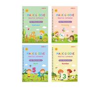 Writing Workbook - Grooved Handwriting Practice, Preschool Learning Activity Set, Letter Number Drawing Tracing Guide | Early Education Skill Development Tool For Kids Age 3 To 5 Home Study