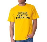 Written and Directed by Quentin Tarantino Unisex T-Shirt, Black and Yellow, Short Sleeve, lemon tree, XL