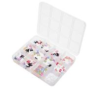 WRITWAA 1 Box Nail Art Bow Charms with Compartments Sweet Kawaii Bow Designs for DIY Fingernail Decorations Versatile Mix for Valentines and Daily Nail Crafts