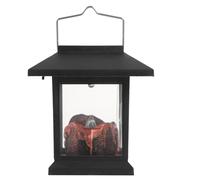 WRITWAA 1 Outdoor Solar Light Candle Bulb Hanging Lamp Lantern Patio Black Plastic Candle Shape 300mah Waterproof Wall Lamp for Garden Random Style