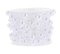 WRITWAA 1 Roll Artificial Pearl Beads Chain White Plastic Decorative Beading String for Weddings and Decorative Backdrops Reusable Beads Garland