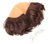 WRITWAA 1 Set Monk Bald Wig with Glasses Funny Cosplay Accessory for Halloween Parties Lightweight and Comfortable Adult Prop Unique Bald Head Wig for Men