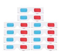 WRITWAA 10 pcs Glasses for Movies and Gaming Paper Frame Red Blue Anaglyph Eyewear Lightweight Portable Design for Viewing for Birthdays Festivals and Holidays