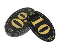 WRITWAA 10 Pcs Yellow PVC Self Adhesive Number Tags Stickers with Strong Adhesion for Storage Room and Door Use in Home and Hotel