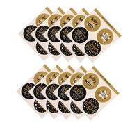 WRITWAA 10 Sheets Birthday Gift Seal Stickers Matte Black Gold Round Label Stickers with Strong Adhesion for Envelope Letter and Packaging Decoration for Birthday Presents and Gift Boxes