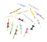 WRITWAA 100 Pcs Lollipop Twisted Tie Bow Food Bag Sealing Bows Flexible Polyester Decorative Bowknot for DIY and Shopping Mall Use Random Color