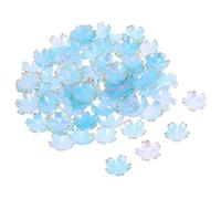 WRITWAA 100pcs Acrylic Cherry Blossom Flower Beads with Gold Foil Accents Spacer Charms for DIY Jewelry Making Nature-inspired Floral Crafting Supplies for Bracelets Necklaces Earrings