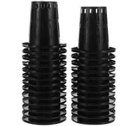 WRITWAA 100Pcs Black Hydroponic Net Pots Mesh Basket for Soilless Vegetable Growing, 70Mm Slotted Plastic Planter Cups for Balcony Garden and Water Culture Planting