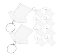 WRITWAA 100pcs Clear Acrylic Blank Photo Keyring Frames for Custom Photos Double-Sided Key Chains for Crafts for Home Office Backpack and
