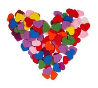 WRITWAA 100pcs Colorful Heart Wood Slices Small Wooden Hearts for Crafts Safe DIY Embellishments Valentine Day Love Ornaments Wedding Table Decor