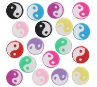 WRITWAA 100pcs Colorful Tai Chi Yin Yang Spacer Beads Flat Round Polymer Clay DIY Jewelry Making Beads for Bracelet Crafting