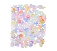 WRITWAA 100pcs DIY Beads Decorative Beads Glass Flower with Holes Assorted Color Glossy Look Sturdy Smooth Surface Lightweight for Jewelry Making Random Color