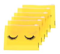 WRITWAA 100pcs Lash Pattern Makeup Bag Portable Eva Cosmetic Storage Pouch for Women Zipper Closure for Cosmetics and Travel Essentials Yellow