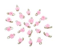 WRITWAA 100pcs Miniature Fabric Ribbon Roses with Green Leaves, Satin Polyester Material, Versatile Usage and DIY-Friendly Tiny Rose Decorations for Scrapbooking and Hair Clip