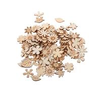 WRITWAA 100pcs Natural Wood Shapes for DIY Crafting Painted Wood Discs for Creative Educational Activities Home Decor Art Supplies