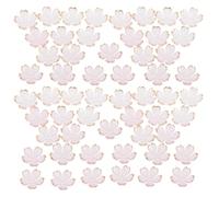 WRITWAA 100pcs Pink Acrylic Cherry Blossom Flower Beads with Gold Edged Petals for DIY Crafts and Jewelry Making, Lasting Shine and Versatile Application, for Parties and Decorative